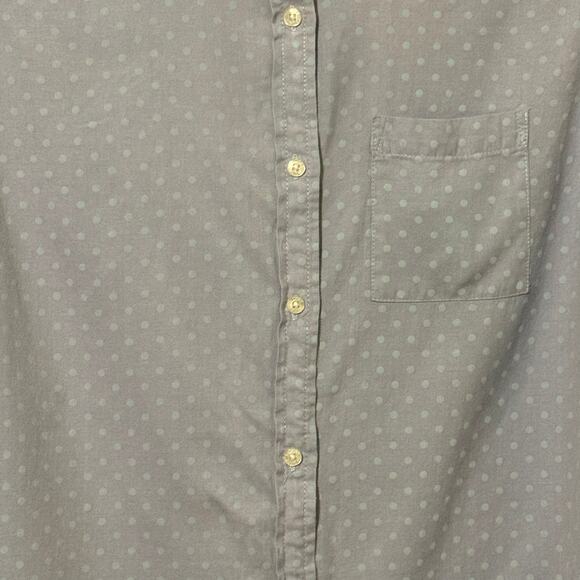 Vintage Le Tigre Size Large Blue and Green Polka Dot Button Up Blouse - Picture 5 of 8